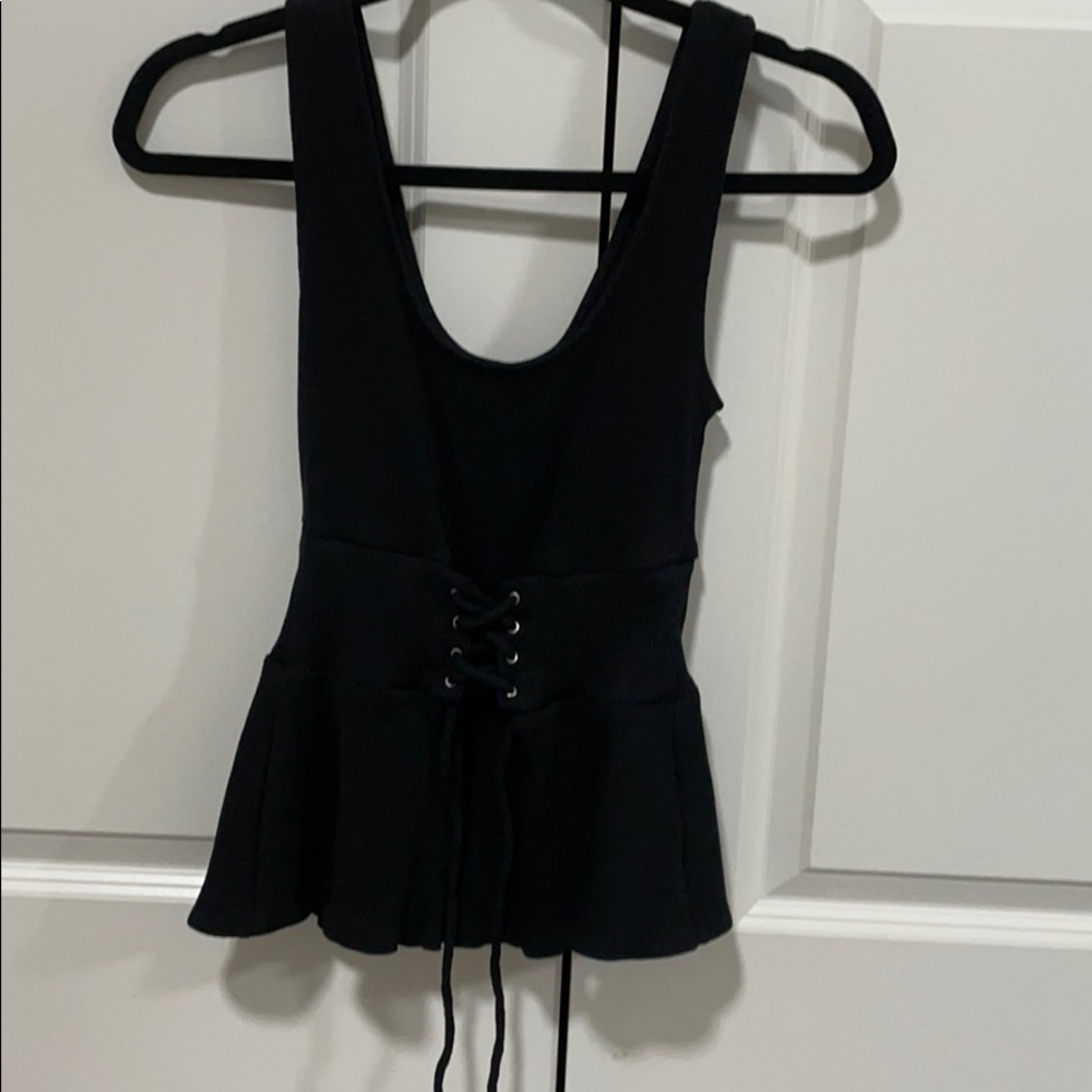 Black peplum top